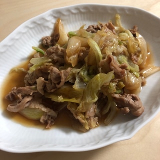 豚肉とネギと白菜の塩ダレ炒め